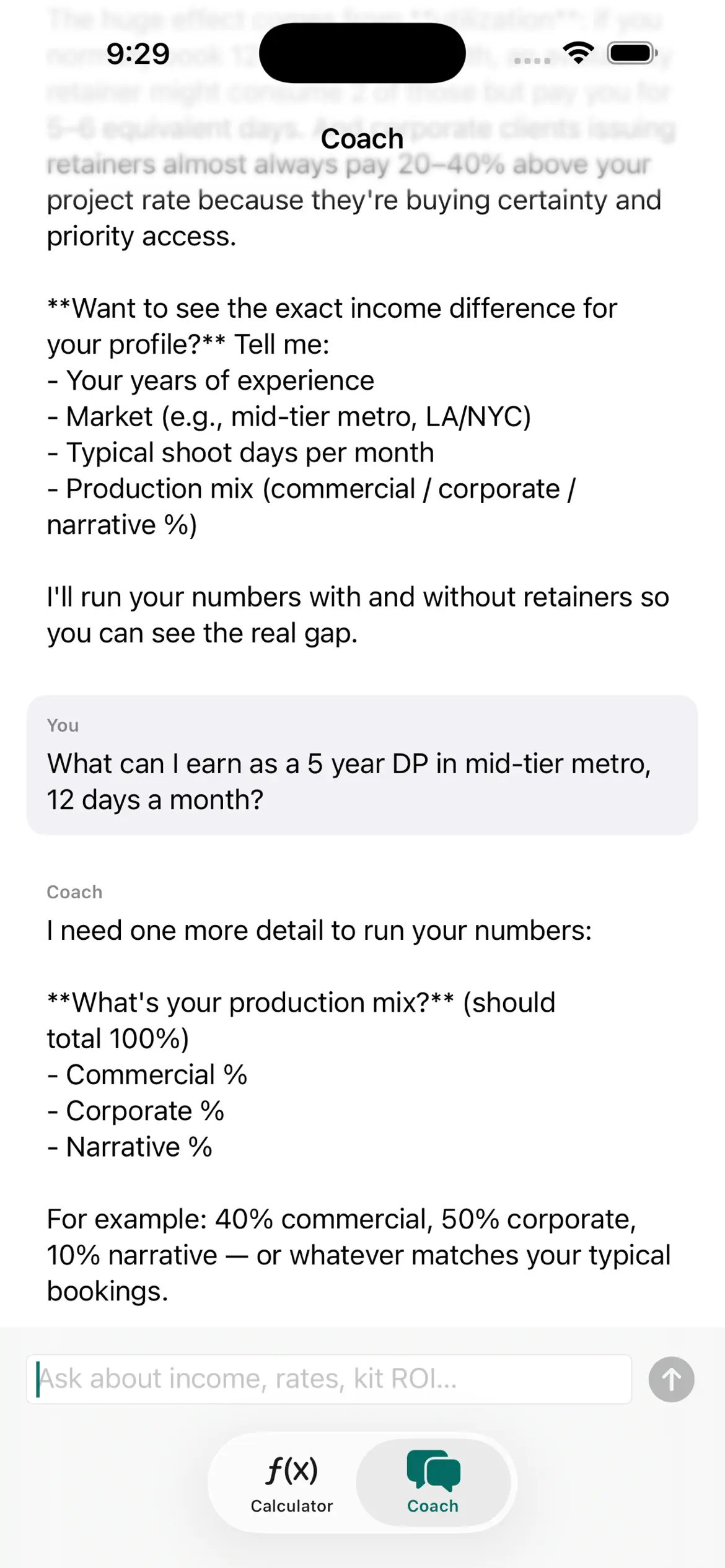 DP Career Coach AI coach screen