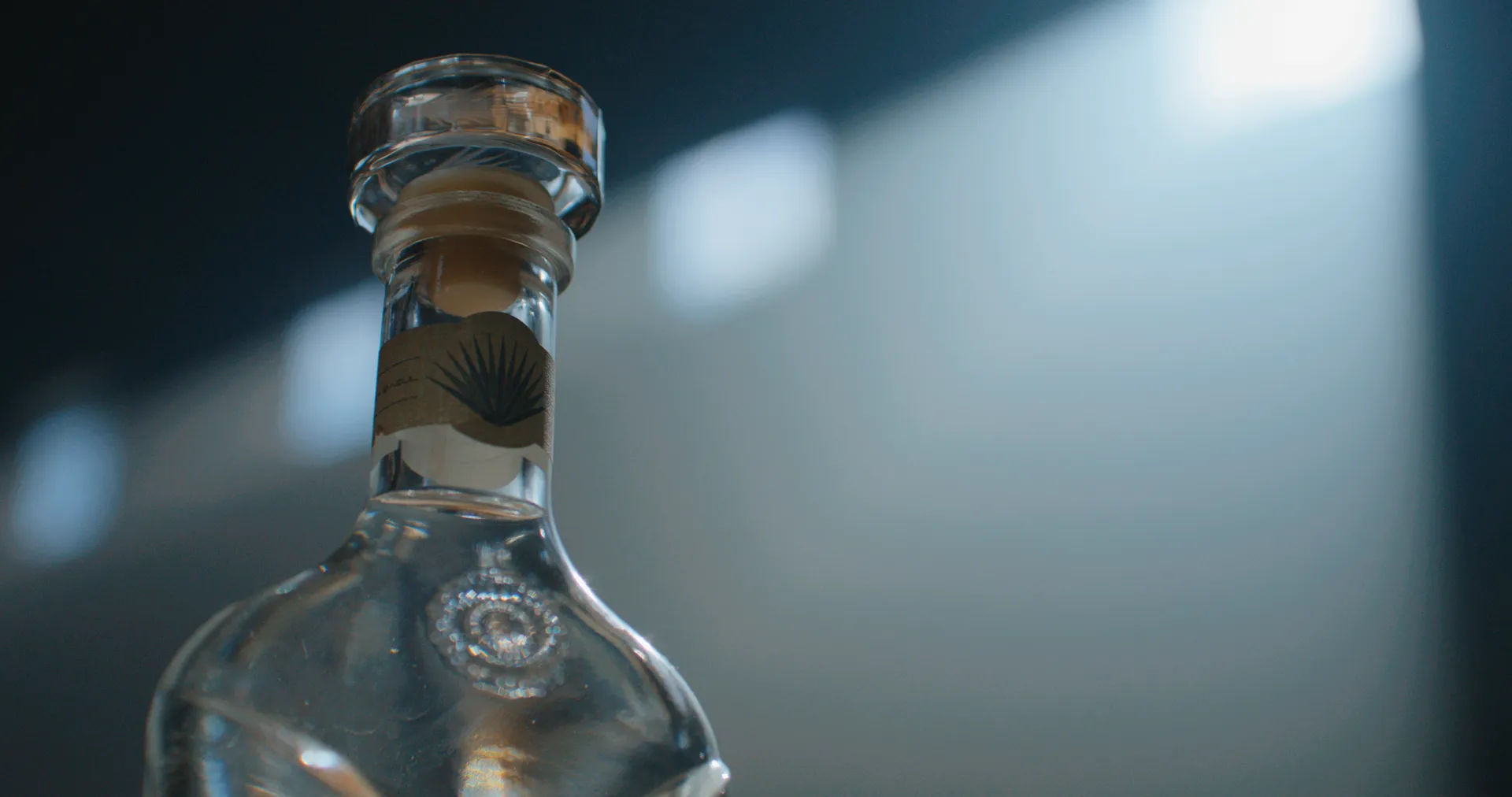 Agazul bottle neck and stopper in soft haze light