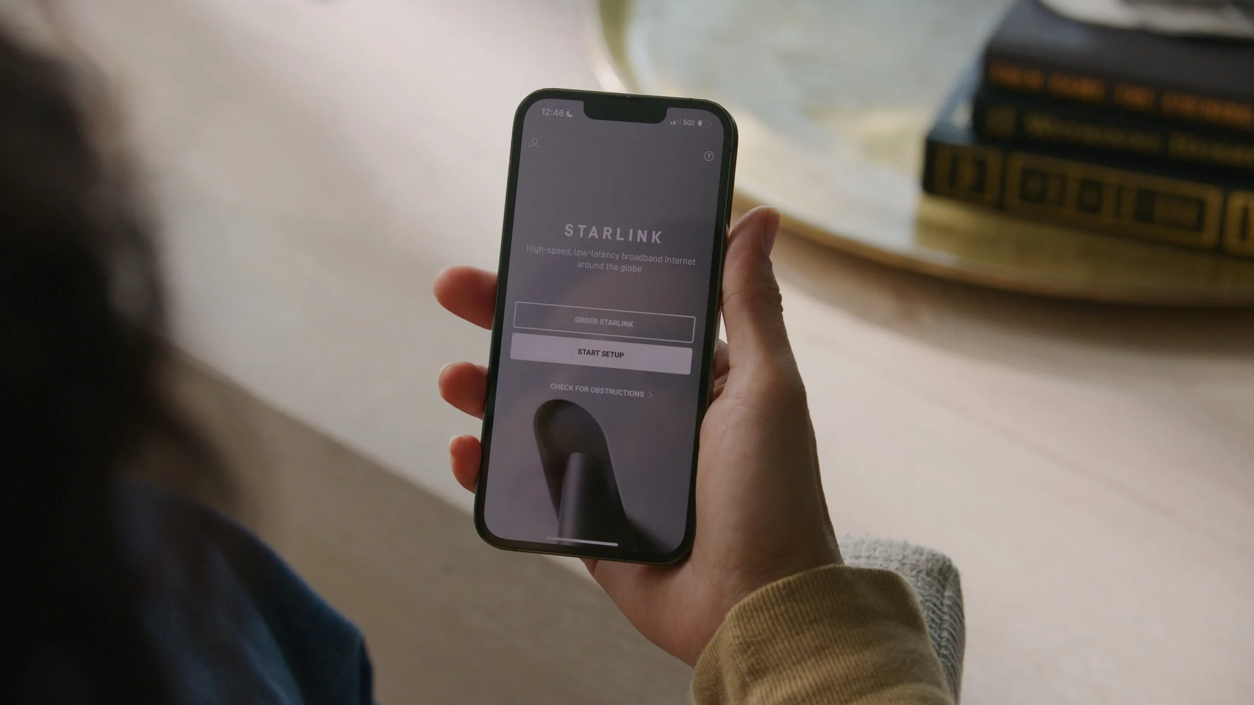 Starlink commercial frame with precise technical composition