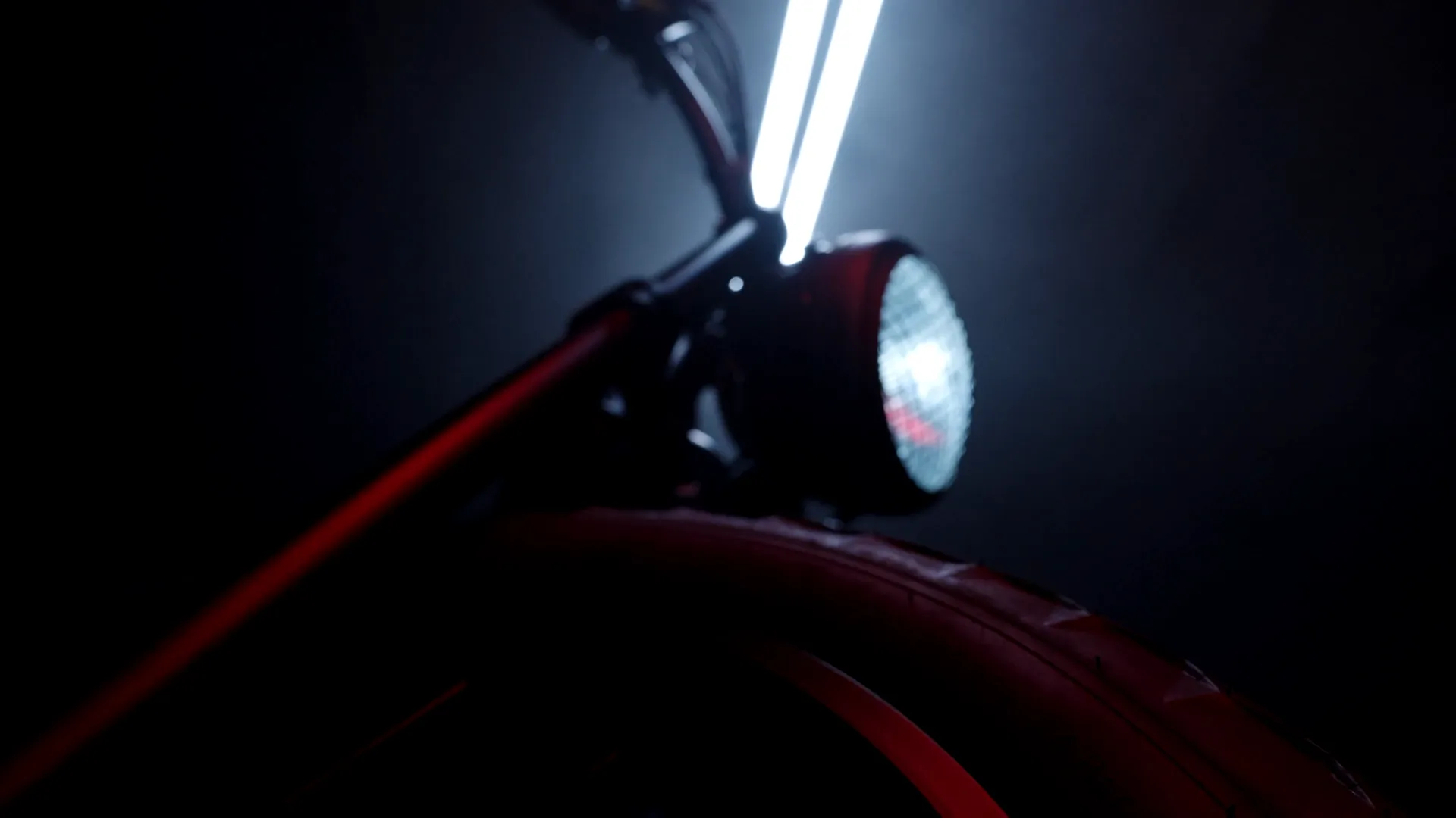 The headlight above the red tank of the Destroyer